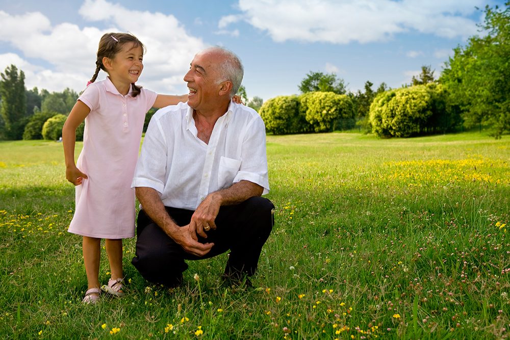 Archived Right Blend Investing photograph of a grandfather and granddaughter